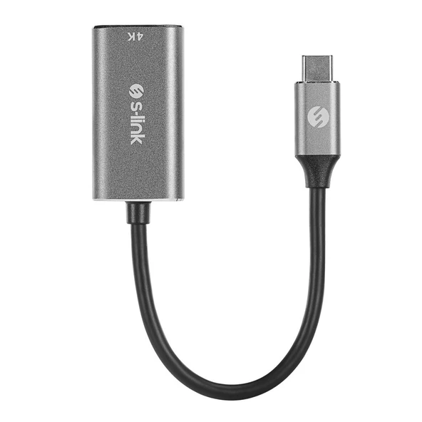 S-link SW-U512 4K 30Hz Gri Metal Type-C to 4K HDMI Adaptör - 2