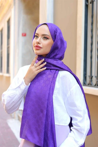 Dama Desen Şal Mor - 3