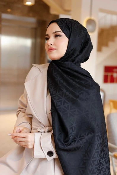 İpeksi Jakar Deluxe Şal Siyah - Resim 5