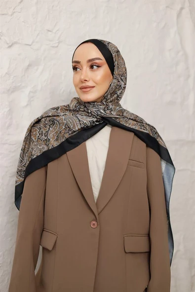 Etnik Desen Larisa Şal Sütlü Kahve - Resim 4