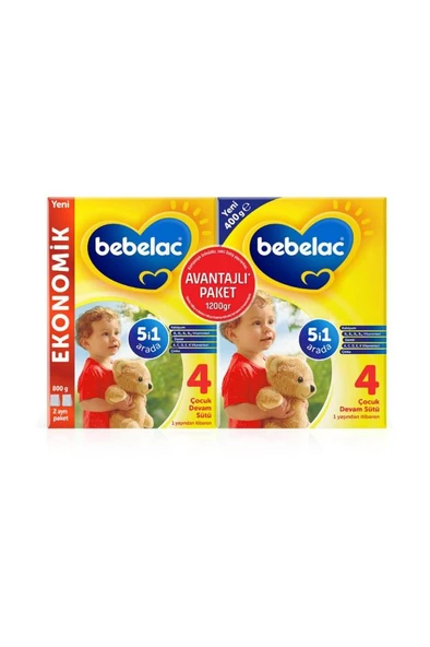 Bebelac 4 Çocuk Devam Sütü 800+400G - 1
