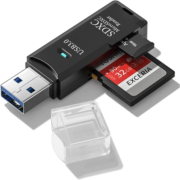 Anunnaki USB 3.0 2‑in‑1 SD TF Kart Okuyucu & Dönüştürücü Hub Veri Aktarıcı Adaptör - 1