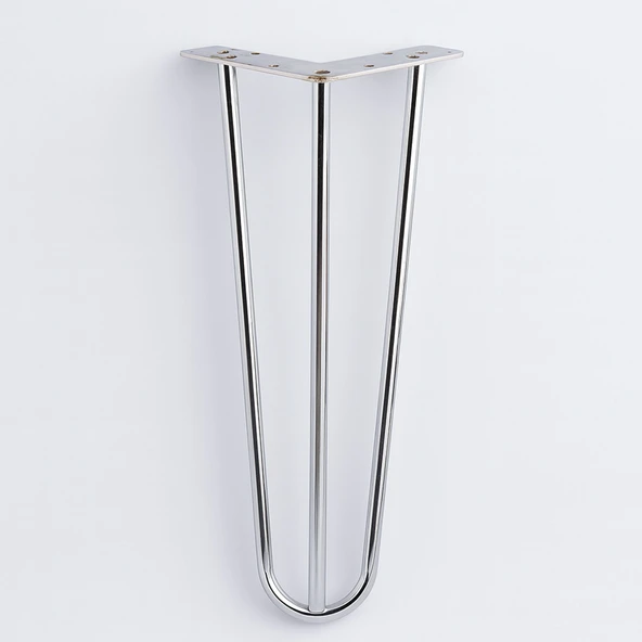 Martı Krom Gümüş Metal Sehpa Masa Ayağı 41 cm Tekli Dayanıklı Mobilya Destek Yükseltici Ayak Modeli - Resim 5