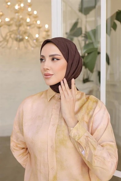 G Desen Eşarp Kahve - 3