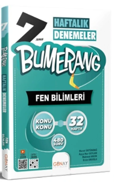 7. Sınıf Bumerang Haftalık Fen Bilimleri Denemeleri Günay Yayınları ürün görseli 1