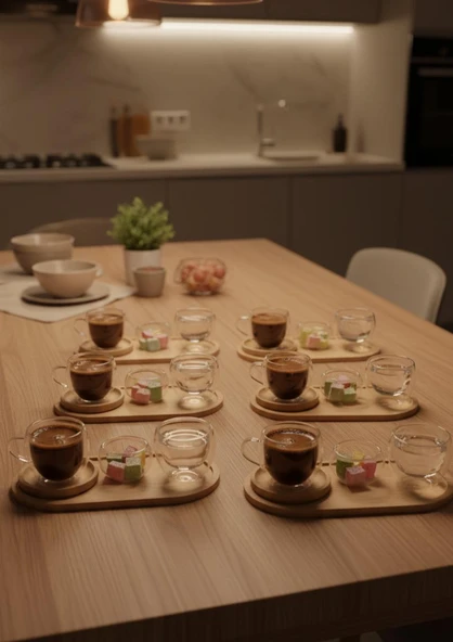 Cam Türk Kahvesi Fincan Seti - 6 Kişilik, 30 Parça, 70ML - 2