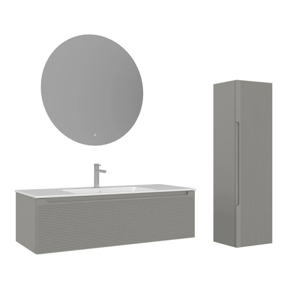 Orka Olbia 120 cm Mat Kaşmir Banyo Dolabı Takımı ve Boy Dolabı ürün görseli