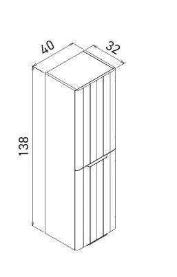 Orka Procida 105 cm Mat Antrasit Banyo Dolabı Takımı ve Boy Dolabı - Resim 3