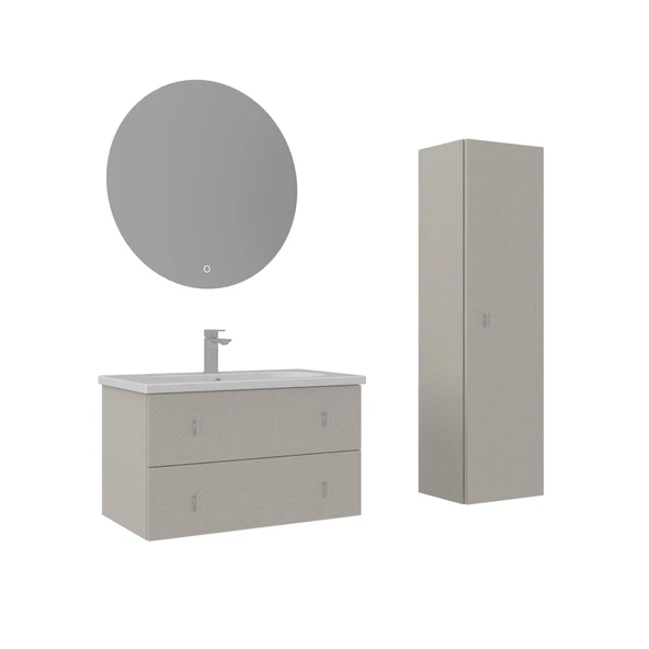 Orka Milazzo 40 cm Callisto Banyo Çamaşır Boy Dolabı - Resim 2