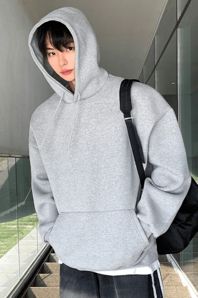 Genius Store Erkek Sweatshirt Kanguru Cepli  İçi Polarlı 3 İplik Kapüşonlu Oversize Sweatshirt KANGURU-SWEATSHIRT - Resim 12