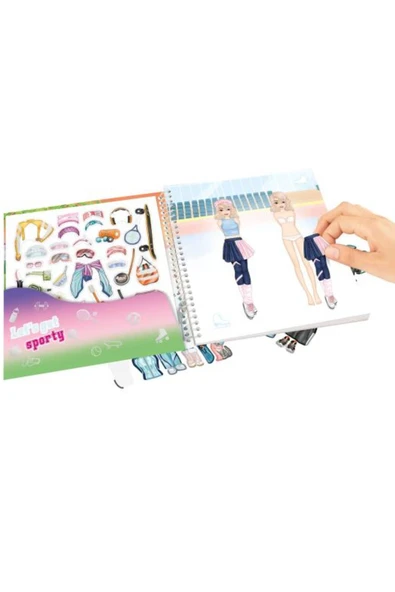 TOPModel Dress Me Up Sporty – Spor Temalı Giydirme ve Tasarım Defteri (Stickerlı Moda Kitabı) - 4