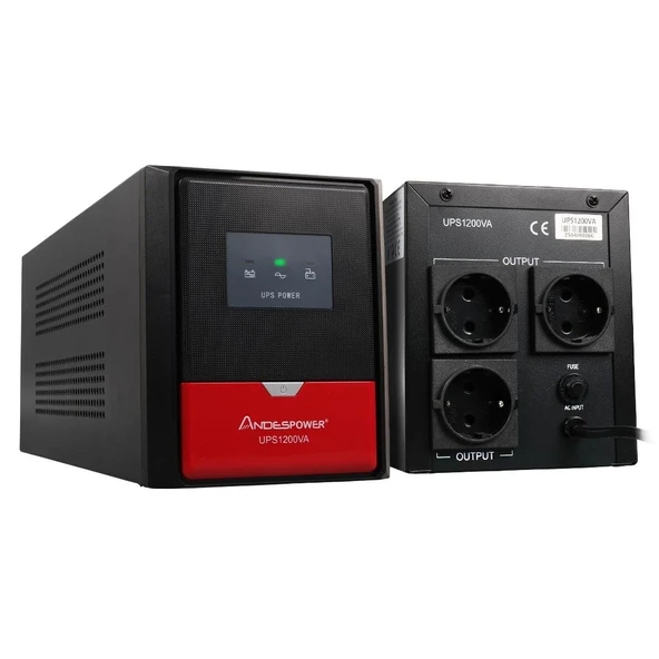 Andespower UPS1200VA 1200VA 12V7.5AHx2 Ups Kesintisiz Güç Kaynağı Line İnteraktif