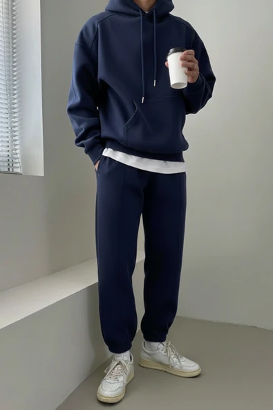 Genius Store Erkek Eşofman Takımı Şardonlu 3 İplik İçi Polarlı Günlük Eşofman Takımı 3İPLİK-TAKIM - Resim 10