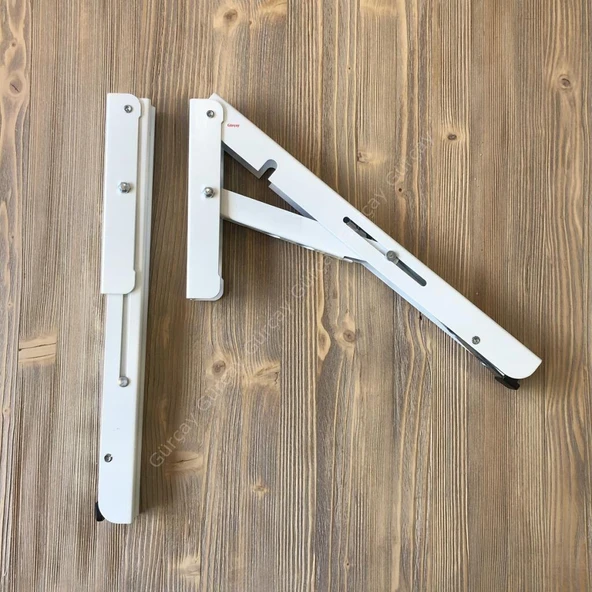 Şen Mandallı Katlanabilir Masa Konsolu Beyaz 40 cm 1 Çift - 2