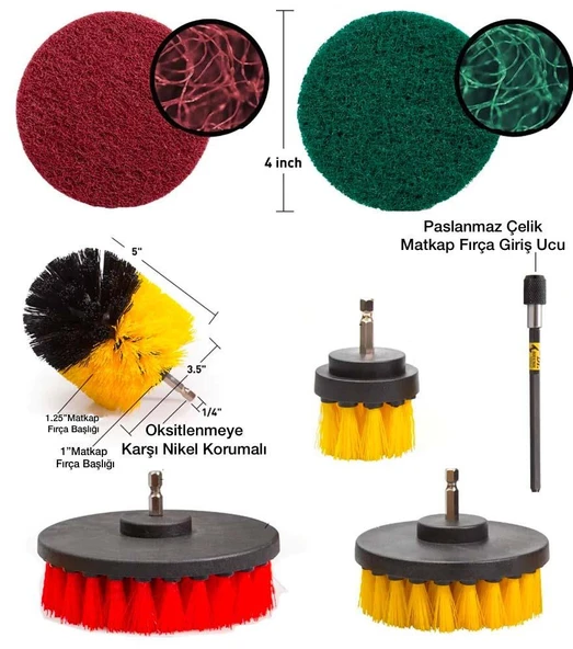 Sepetinegelsin 31 Parça Çok Amaçlı Ev Banyo ve Oto Matkap ucu Temizlik Seti - Resim 6