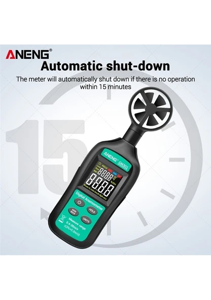 Gn301 Dijital Anemometre Termometre Aneng Sıcaklık Arkadan Aydınlatmalı El Rüzgar Hızı Ölçer Anemometer - 4