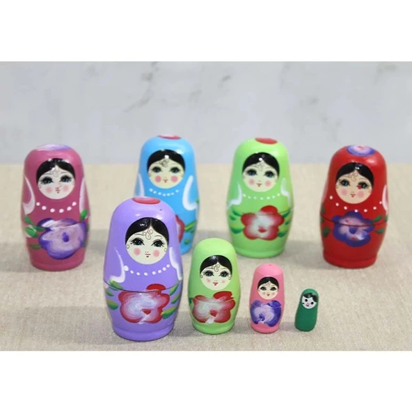 4'Lü Ahşap Matruşka - Resim 2