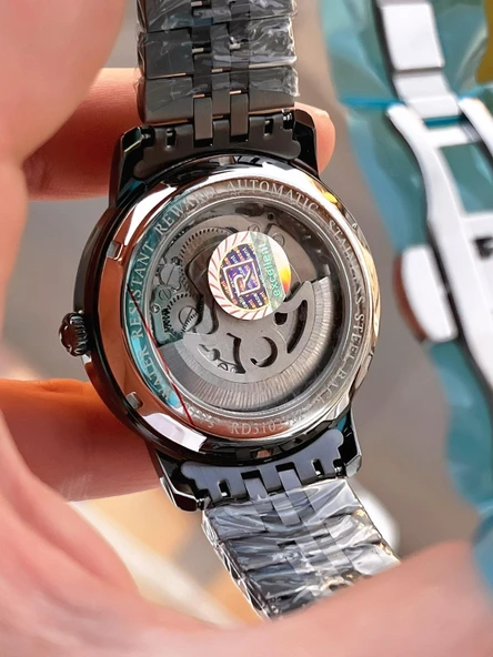 Reward Otomatik Çelik Kordon 5 Atm Suya Dayanıklı Erkek Kol Saati VS.BLKT.0608 - Resim 5