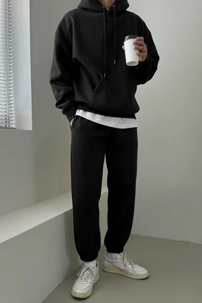 Genius Store Erkek Eşofman Takımı Şardonlu 3 İplik İçi Polarlı Günlük Eşofman Takımı 3İPLİK-TAKIM - Resim 5