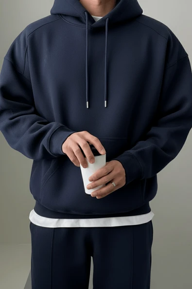 Genius Store Erkek Eşofman Takımı Şardonlu 3 İplik İçi Polarlı Günlük Eşofman Takımı 3İPLİK-TAKIM - Resim 7