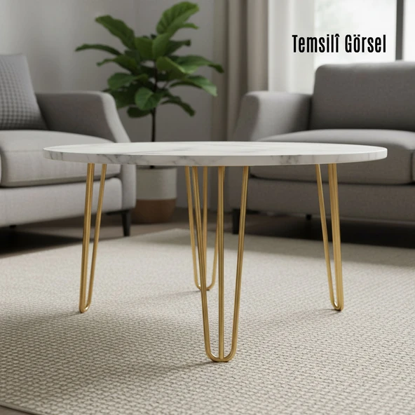 Martı Gold Altın 4'lü Set Metal Sehpa Masa Ayağı 41 cm Tekli Mobilya Destek Yükseltici Ayak Modeli - Resim 6