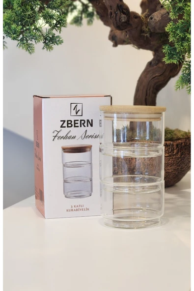 3 KATLI BAMBU KAPAK SAKLAMA KABI - Resim 3