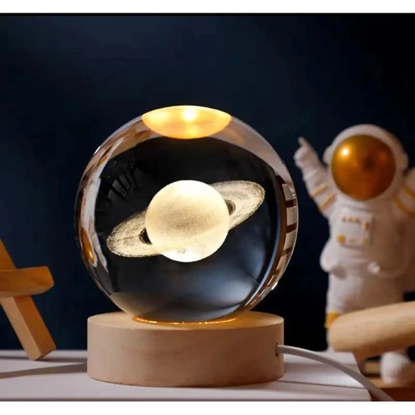 Galaksi Renk Değiştiren Işıklı Cam Küre 6cm - Resim 2