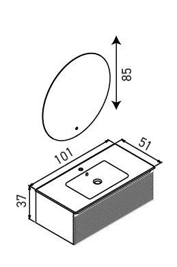 Orka Olbia 100 cm Mat Beyaz Banyo Dolabı Alt Modül Lavabo - Resim 3