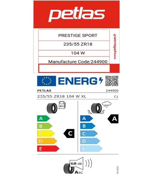 Petlas 235/55 ZR18 TL 104W XL PRESTIGE SPORT Oto Yaz Lastiği (Üretim Tarihi:2025) - Resim 2