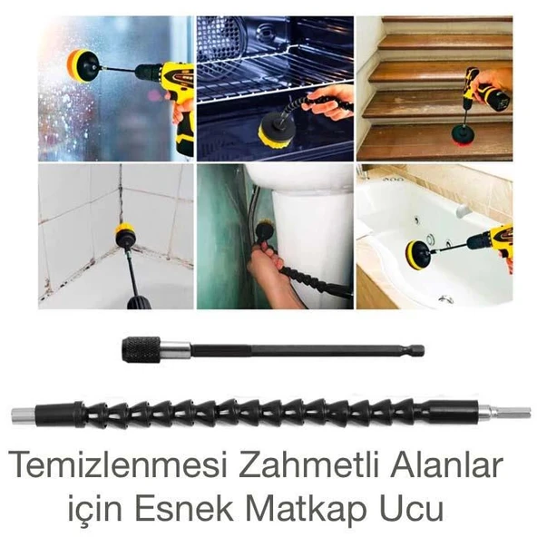 Sepetinegelsin 31 Parça Çok Amaçlı Ev Banyo ve Oto Matkap ucu Temizlik Seti - Resim 7