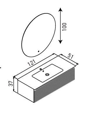 Orka Olbia 120 cm Mat Kaşmir Banyo Dolabı Alt Modül Lavabo - Resim 3