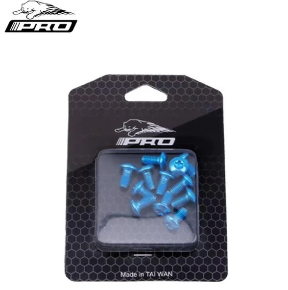 PRO Bisiklet Scooter Fren Disk Vidası Rotor Civatası 6 Vida MTB Rotor Vidası 12li Paket Mavi Renk - Resim 2