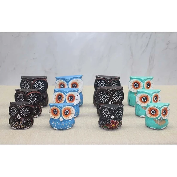 Ahşap 3'Lü Baykuş Seti ürün görseli