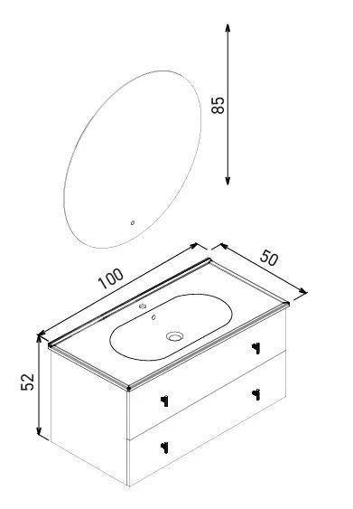Orka Milazzo 100 cm Callisto Banyo Dolabı Takımı ve Boy Dolabı - Resim 3