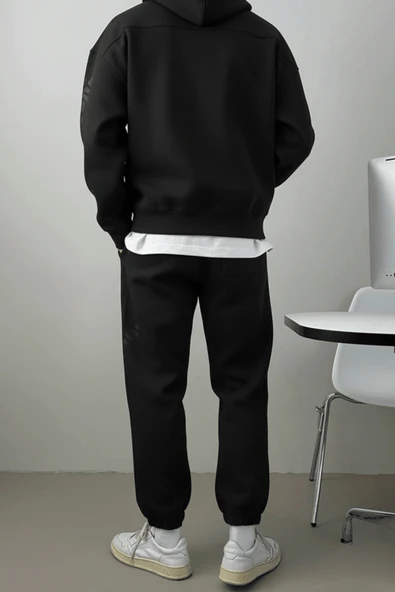 Genius Store Erkek Eşofman Takımı Şardonlu 3 İplik İçi Polarlı Günlük Eşofman Takımı 3İPLİK-TAKIM - Resim 4