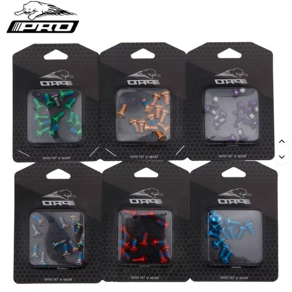 PRO Bisiklet Scooter Fren Disk Vidası Rotor Civatası 6 Vida MTB Rotor Vidası 12li Paket Kırmızı - Resim 3