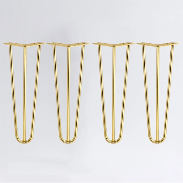 Martı Gold Altın 4'lü Set Metal Sehpa Masa Ayağı 41 cm Tekli Mobilya Destek Yükseltici Ayak Modeli - Resim 7