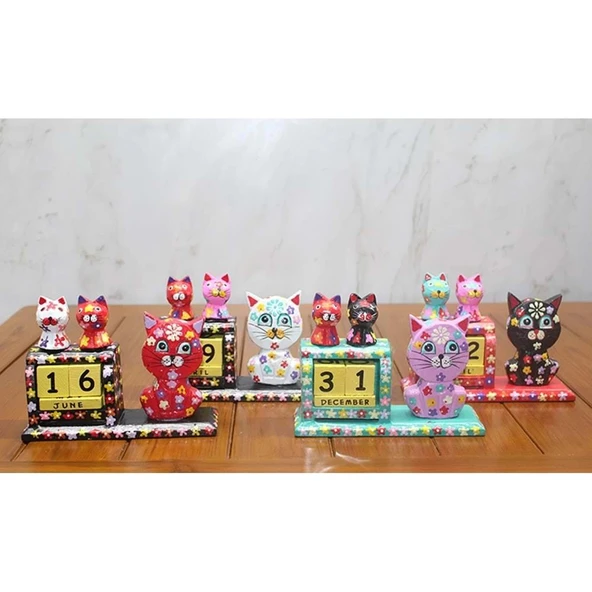 Ahşap Kedili Takvim - Resim 2