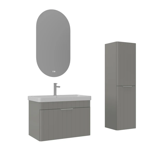 Orka Procida 80 cm Mat Kaşmir Banyo Dolabı Takımı ve Boy Dolabı ürün görseli