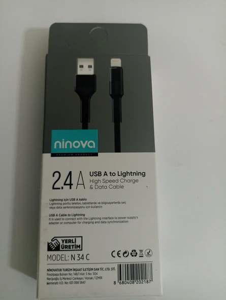 Ninova N09C 2.4 A Usb A-Lightning Hızlı Şarj ve Data Kablosu - Resim 2