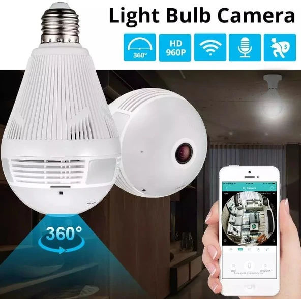 2 Mp Tuya Destekli E27 Wifi Ampul Kamera 8062 - 1