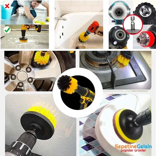 Sepetinegelsin 31 Parça Çok Amaçlı Ev Banyo ve Oto Matkap ucu Temizlik Seti - Resim 2