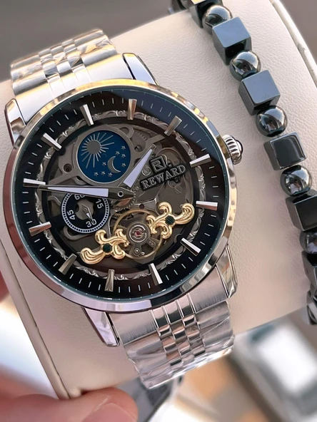 Reward Otomatik Çelik Kordon 5 Atm Suya Dayanıklı Erkek Kol Saati VS.BLKT.0610 ürün görseli