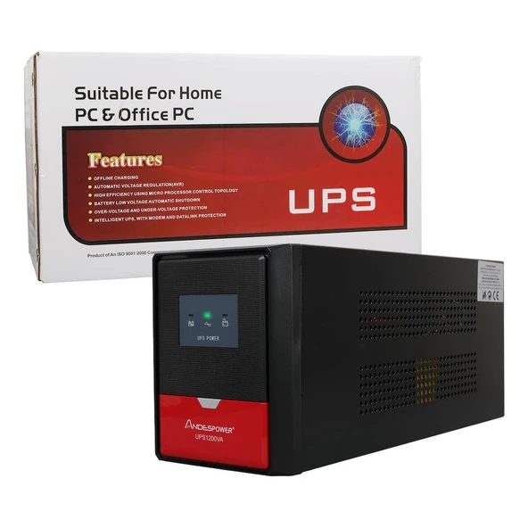 Andespower UPS1200VA 1200VA 12V7.5AHx2 Ups Kesintisiz Güç Kaynağı Line İnteraktif - 4