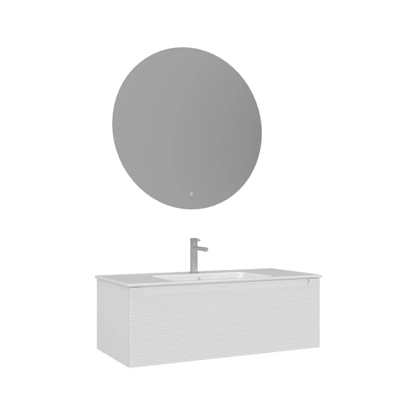 Orka Olbia 100 cm Mat Beyaz Banyo Dolabı Alt Modül Lavabo - Resim 2