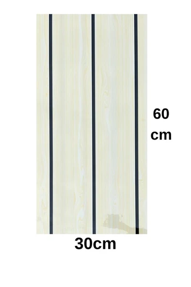 Shiny Krem Lambiri Desenli 60x30cm Yapışkanlı Mutfak Banyo Kaplama Duvar Paneli Kağıdı TX-114 - 2