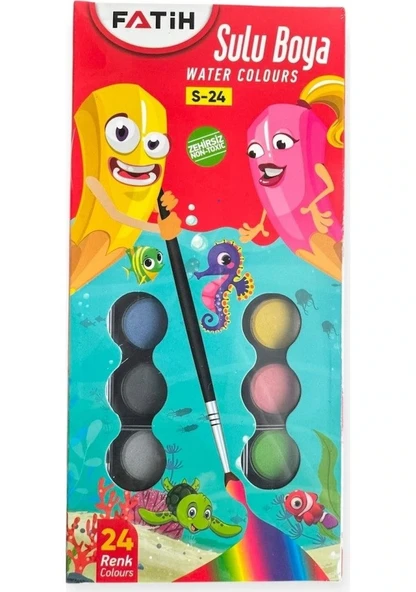 Fatih 24'lü Sulu Boya Karton Kutu