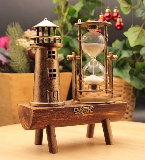 MDB Deniz Feneri Tasarımlı Kum Saati Dekor Hediyelik S-13 - Resim 2