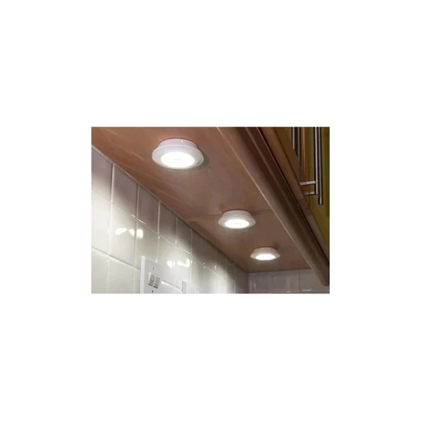 Uzaktan Kumandalı 3 Lü Spot Led Lamba Kablosuz Pilli Işıldak - Resim 2