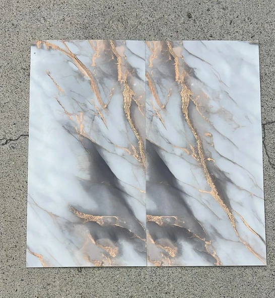 Shiny Mix Color Mermer Desenli 60x30cm Yapışkanlı Mutfak Banyo Kaplama Duvar Paneli Kağıdı TX-092 - Resim 4